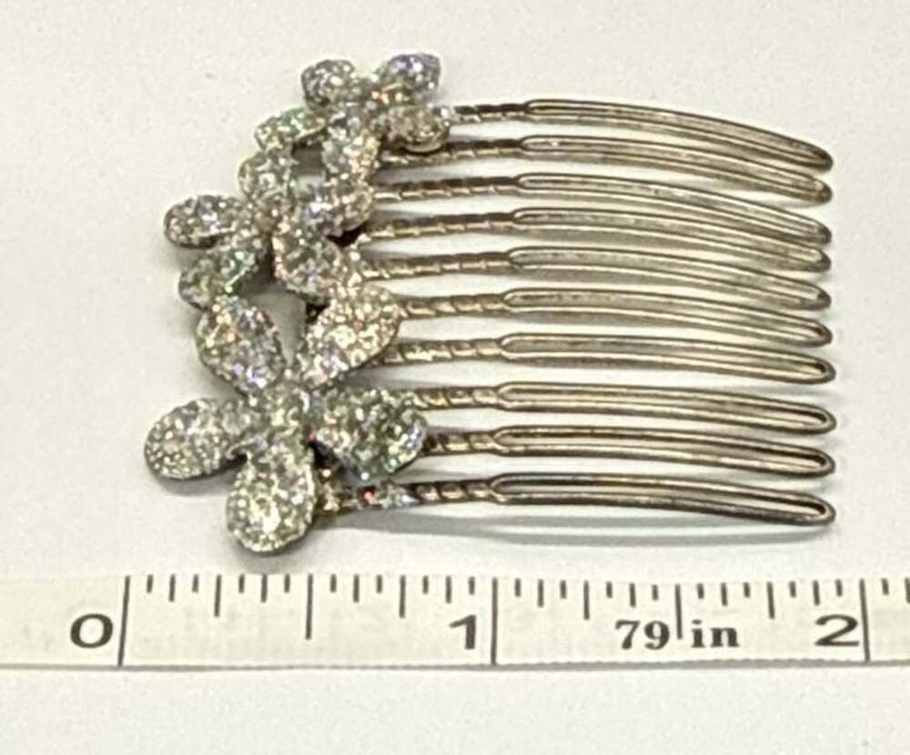 Vtg Decorative Daisy Hair Comb & Floral Rhinestone Hair Clip Lot Wedding Bridal - Picture 13 of 15